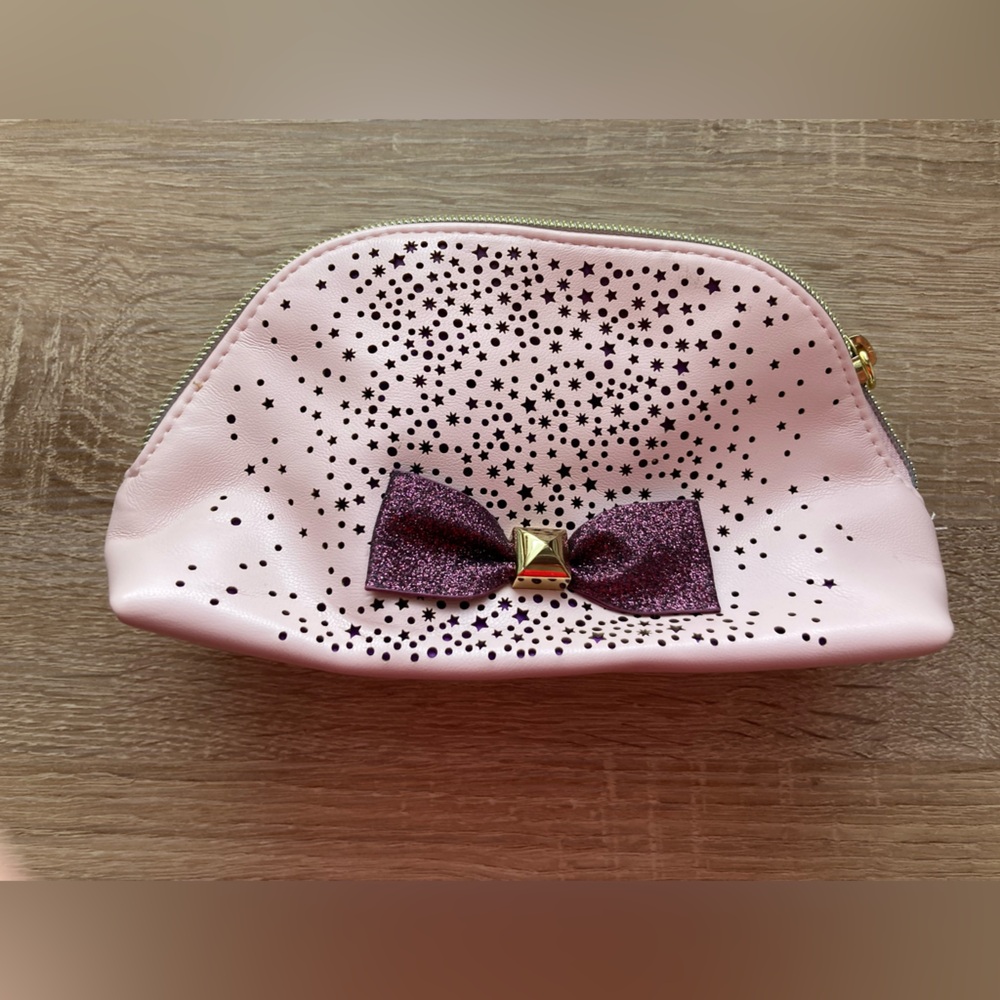 Pink and Purple Glitter Bow Cosmetic Bag 💕💜💕💜💕